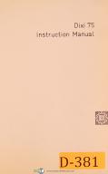 Dixi-Dixi 75, Optical Horizontal Jig Borer, Operations and Maintenance Manual 1963-75 Ton-01